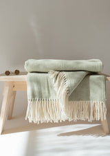 Light Green Merino Wool Throw