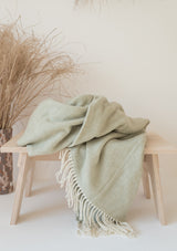 Light Green Merino Wool Throw