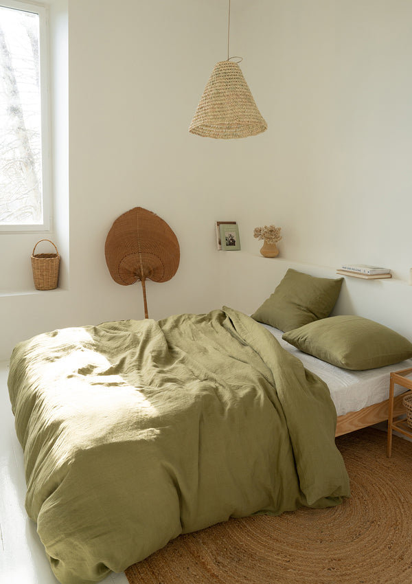 Eve Linen - Moss Bed Sheets