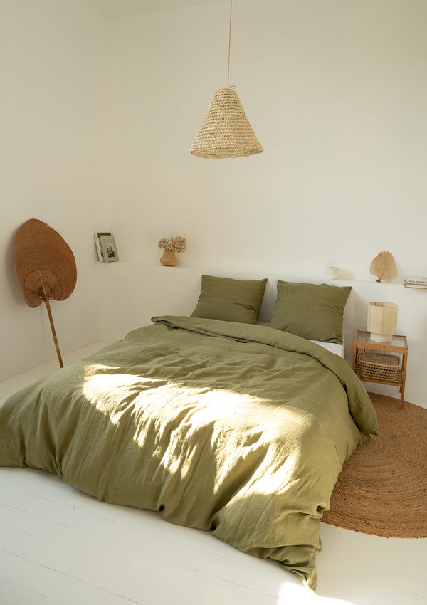 Eve Linen - Moss Bed Sheets