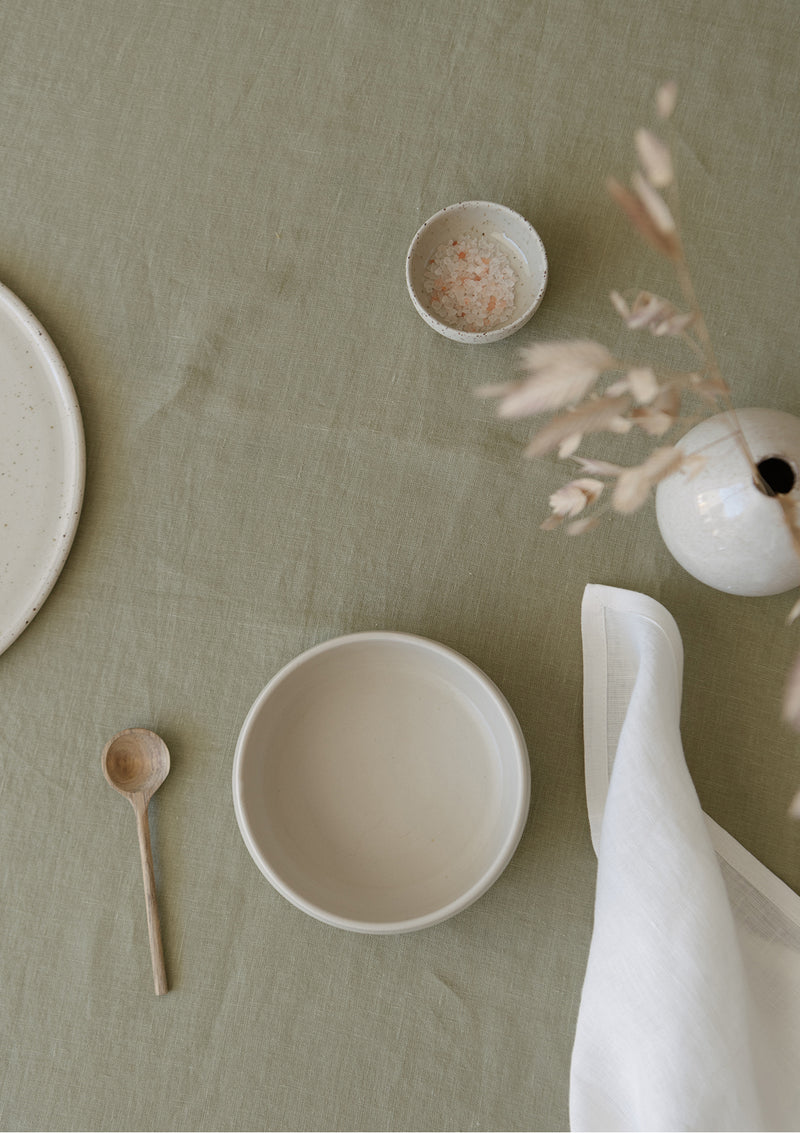 Moss Green Linen Tablecloth