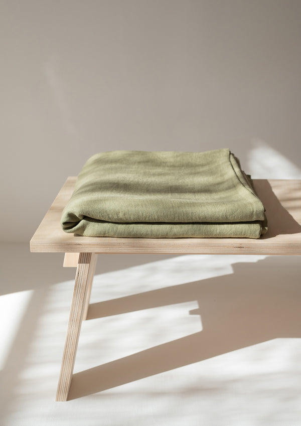 Moss Green Linen Flat Sheet