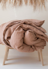 Sunset Rose Linen Duvet Cover