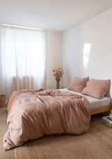 Sunset Rose Linen Duvet Cover