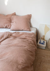 Sunset Rose Linen Duvet Cover