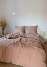 Sunset Rose Linen Duvet Cover