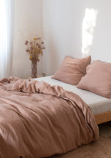 Sunset Rose Linen Duvet Cover