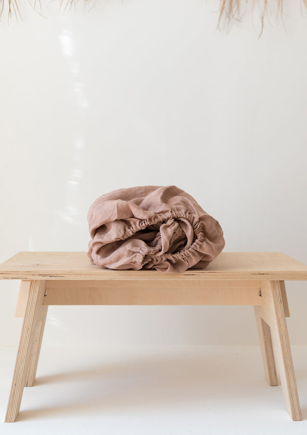 Sunset Rose Linen Fitted Sheet
