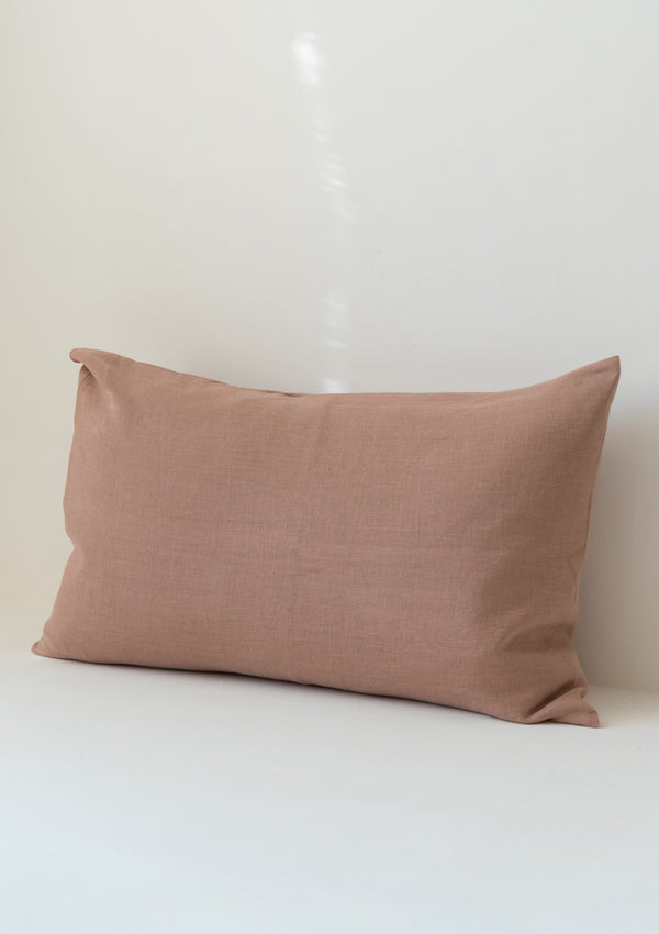 Sunset Rose Linen Pillowcase