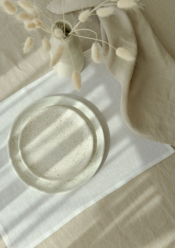 White (Ivory) Linen Placemat Set