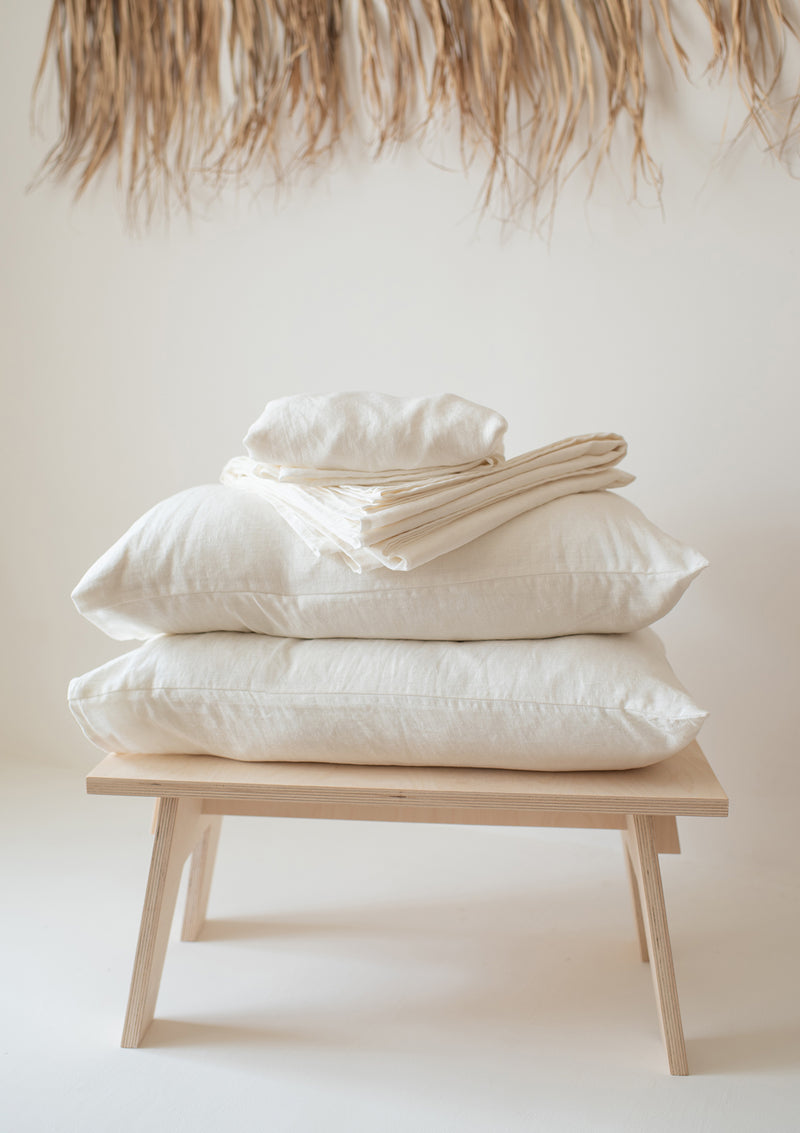 White Linen Sheet Set