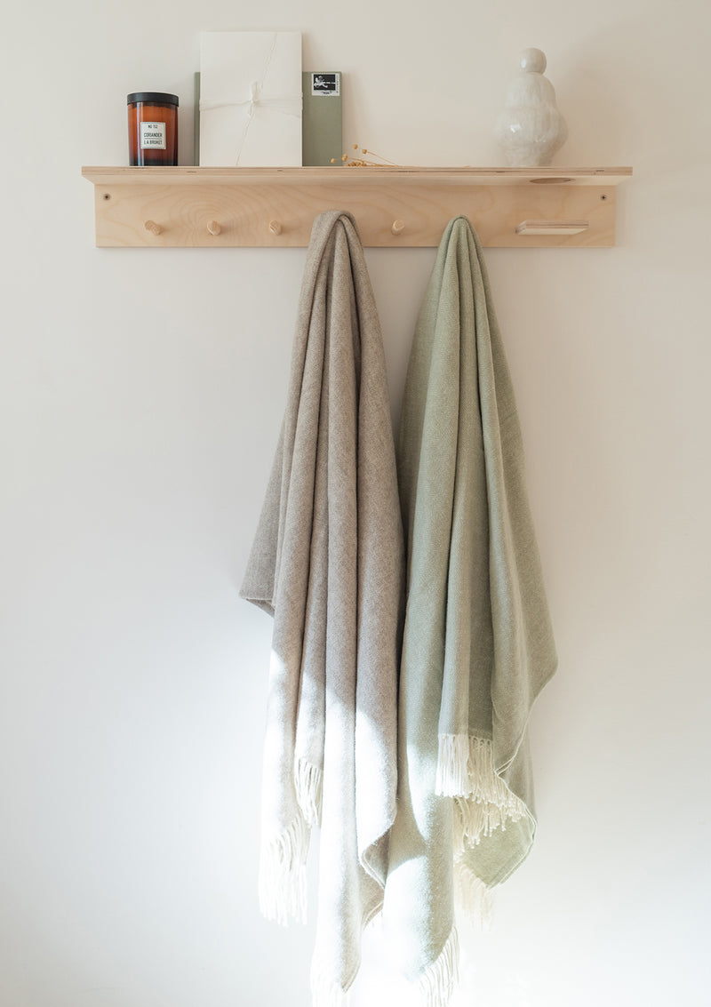 Light Green Merino Wool Throw